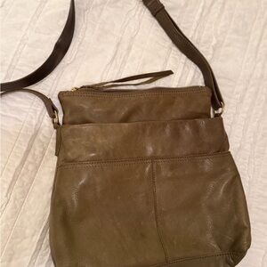 Olive Green Leather Crossbody Bag